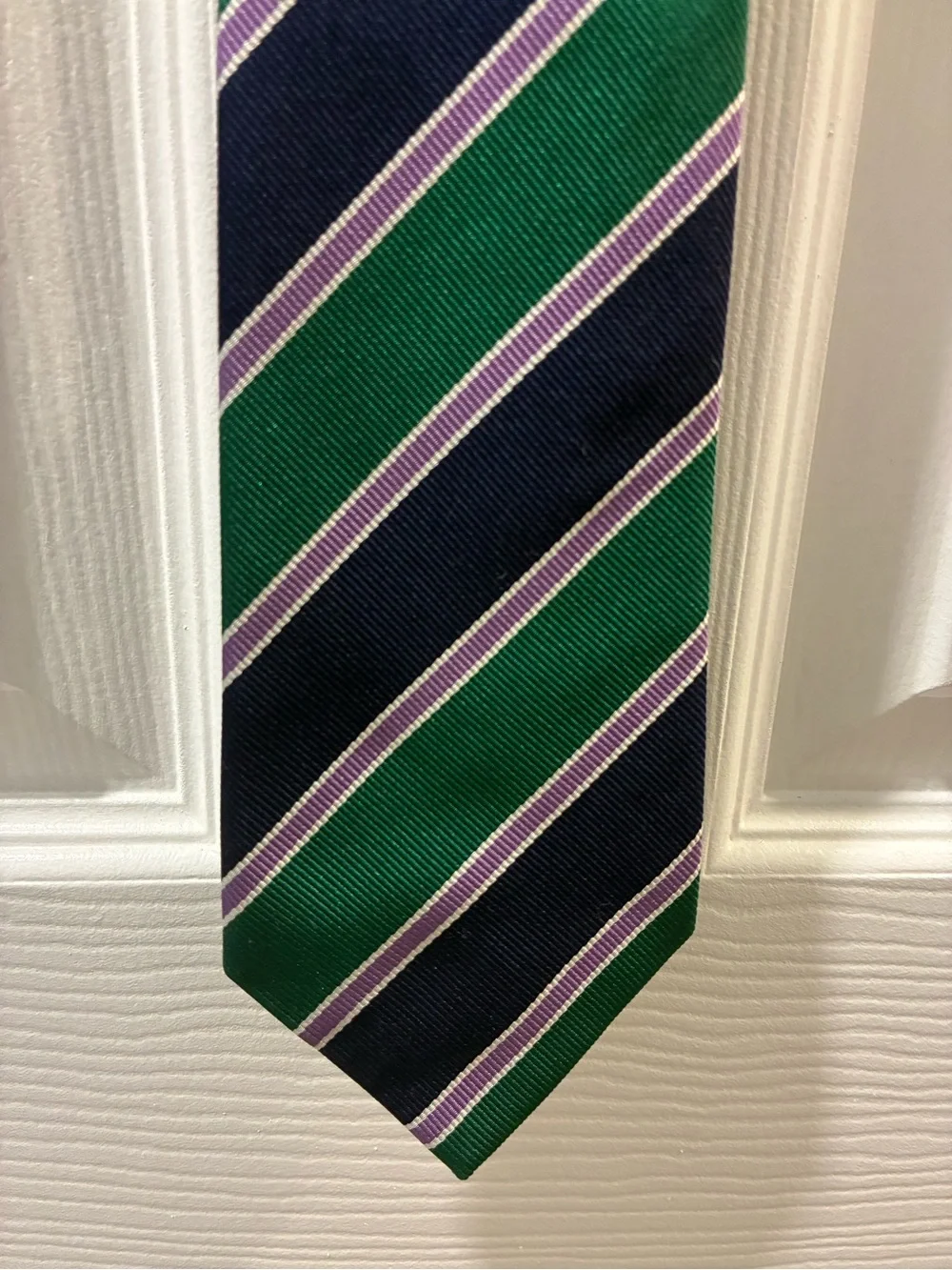 Turnbull & Asser 100% Silk Tie Handmade London England Prince Of Wales Striped